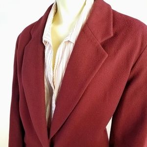 J. Crew Wool Cashmere Burgundy Red Blazer 8